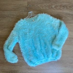 Raga Baby Ice Blue Mohair Eyelash Sweater XS